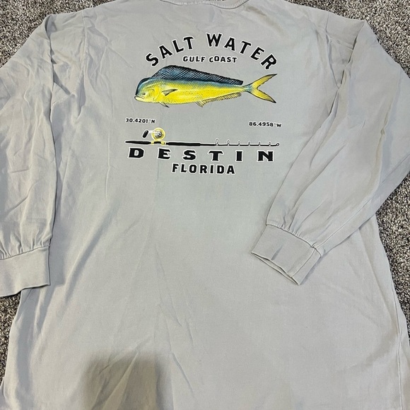 alvin island Tops - Gray Long Sleeve Salt Water Shirt